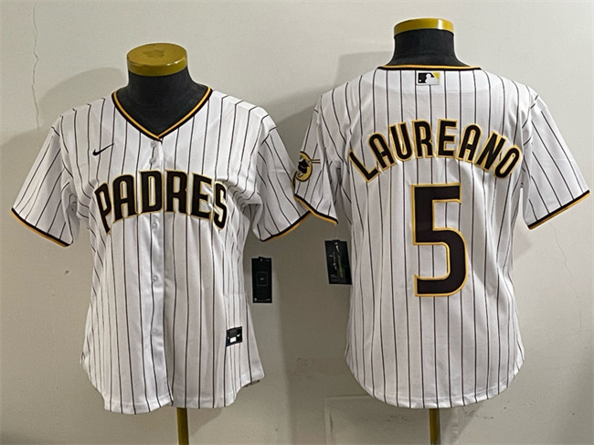 Women's San Diego Padres #5 Ramón Laureano White Stitched Baseball Jersey(Run Small) Women's San Diego Padres #5 Ramón Laureano White Stitched Baseball Jersey(Run Small)