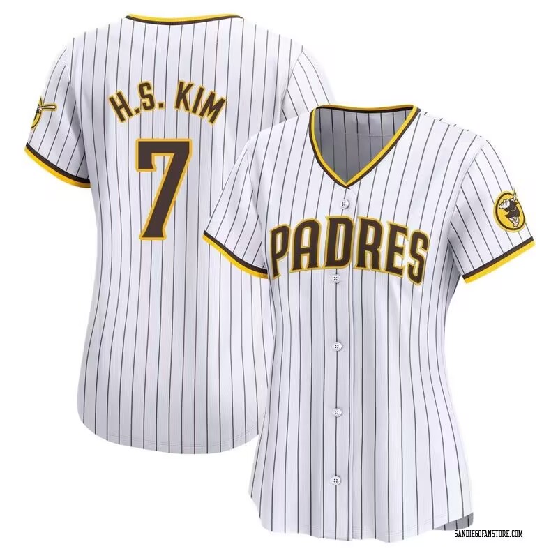 Women San Diego Padres #7 Ha Seong Kim White Stitched White Jersey Women San Diego Padres #7 Ha Seong Kim White Stitched White Jersey