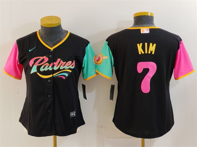 Women's San Diego Padres #7 Ha Seong Kim Black City Connect Stitched Baseball Jersey(Run Small) Women's San Diego Padres #7 Ha Seong Kim Black City Connect Stitched Baseball Jersey(Run Small)