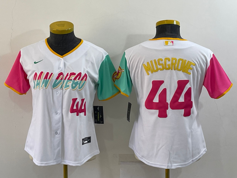Women San Diego Padres #44 Joe Musgrove 2022 White City Connect Stitched Baseball Jersey Women San Diego Padres #44 Joe Musgrove 2022 White City Connect Stitched Baseball Jersey