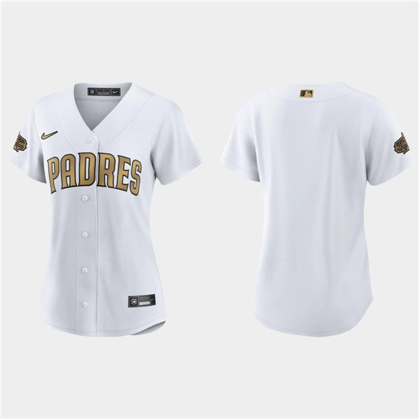 Women's San Diego Padres Blank 2022 All-Star White Stitched Baseball Jersey(Run Small) Women's San Diego Padres Blank 2022 All-Star White Stitched Baseball Jersey(Run Small)