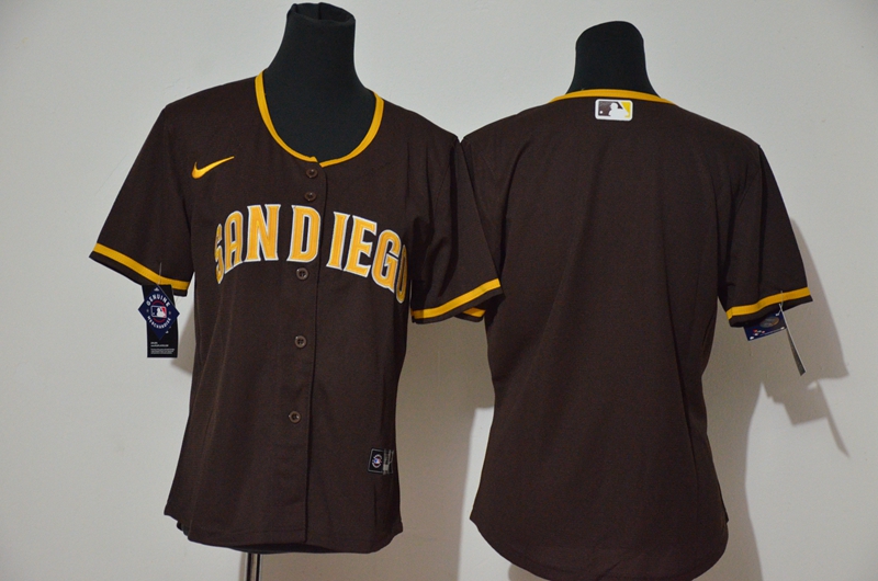 Women Padres Blank White Brown Cool Base Jerseys Women Padres Blank White Brown Cool Base Jerseys