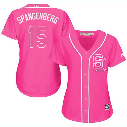 Padres #15 Cory Spangenberg Pink Fashion Women's Stitched MLB Jersey Padres #15 Cory Spangenberg Pink Fashion Women's Stitched MLB Jersey