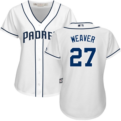 Padres #27 Jered Weaver White Home Women's Stitched MLB Jersey Padres #27 Jered Weaver White Home Women's Stitched MLB Jersey