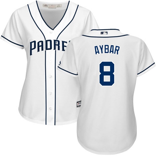 Padres #8 Erick Aybar White Home Women's Stitched MLB Jersey Padres #8 Erick Aybar White Home Women's Stitched MLB Jersey