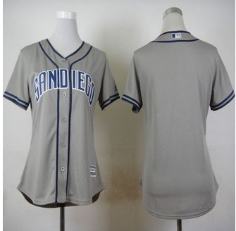 Women San Diego Padres Blank Grey Road Stitched Baseball Jersey Women San Diego Padres Blank Grey Road Stitched Baseball Jersey