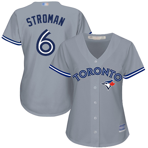 Blue Jays #6 Marcus Stroman Grey Road Women's Stitched Baseball Jersey Blue Jays #6 Marcus Stroman Grey Road Women's Stitched Baseball Jersey