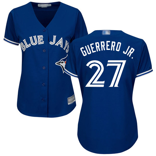 Blue Jays #27 Vladimir Guerrero Jr. Blue Alternate Women's Stitched Baseball Jersey Blue Jays #27 Vladimir Guerrero Jr. Blue Alternate Women's Stitched Baseball Jersey