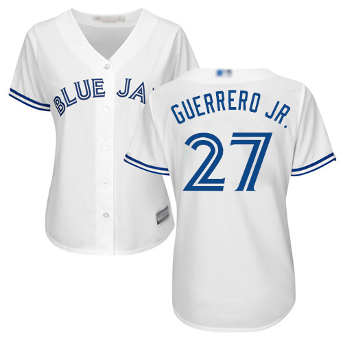 Blue Jays #27 Vladimir Guerrero Jr. White Home Women's Stitched Baseball Jersey Blue Jays #27 Vladimir Guerrero Jr. White Home Women's Stitched Baseball Jersey