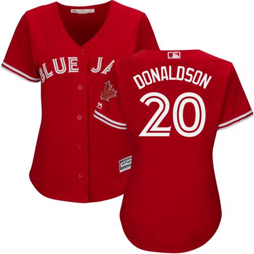Blue Jays #20 Josh Donaldson Red Canada Day Women's Stitched MLB Jersey Blue Jays #20 Josh Donaldson Red Canada Day Women's Stitched MLB Jersey