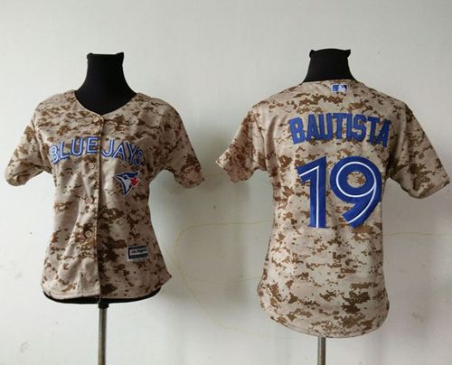 Blue Jays #19 Jose Bautista Camo Women's Fashion Stitched MLB Jersey Blue Jays #19 Jose Bautista Camo Women's Fashion Stitched MLB Jersey