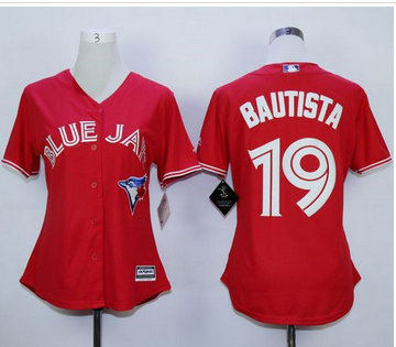 Women Blue Jays #19 Jose Bautista Red Canada Day Stitched MLB Jersey Women Blue Jays #19 Jose Bautista Red Canada Day Stitched MLB Jersey