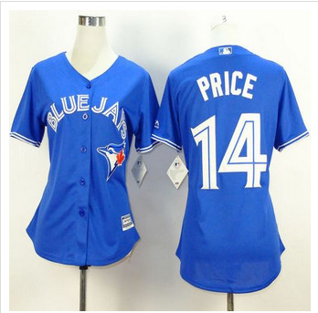 Women Toronto Blue Jays #14 David Price Blue Alternate Stitched Baseball Jersey Women Toronto Blue Jays #14 David Price Blue Alternate Stitched Baseball Jersey