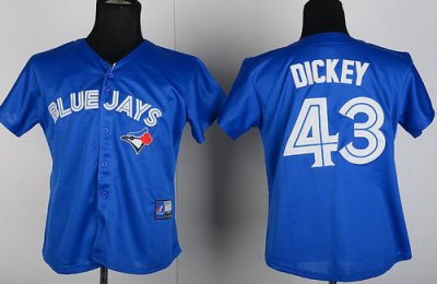 Women Toronto Blue Jays 43# DICKEY Blue MLB Jerseys Women Toronto Blue Jays 43# DICKEY Blue MLB Jerseys