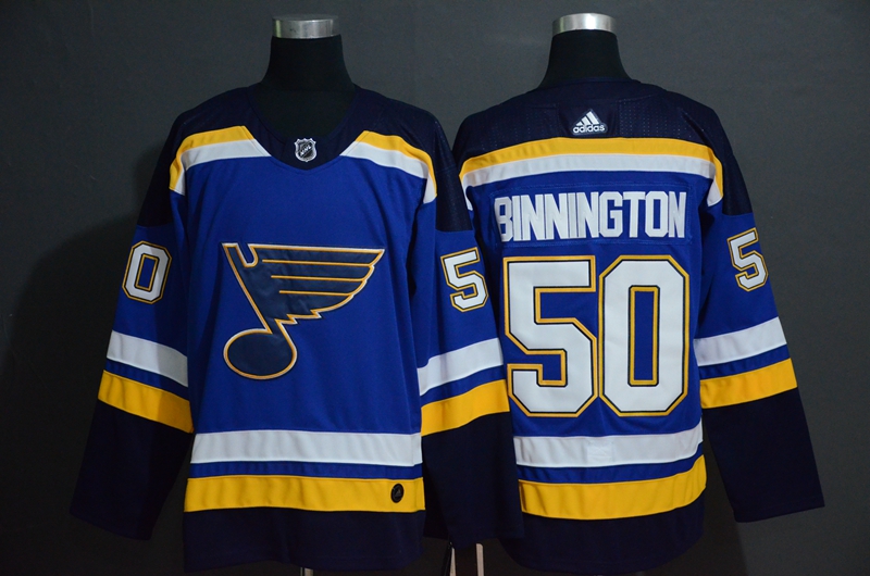 Blues 50 Jordan Binnington Blue Adidas Jersey Blues 50 Jordan Binnington Blue Adidas Jersey