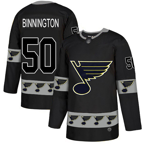 Blues #50 Jordan Binnington Black Authentic Team Logo Fashion Stitched Hockey Jersey Blues #50 Jordan Binnington Black Authentic Team Logo Fashion Stitched Hockey Jersey