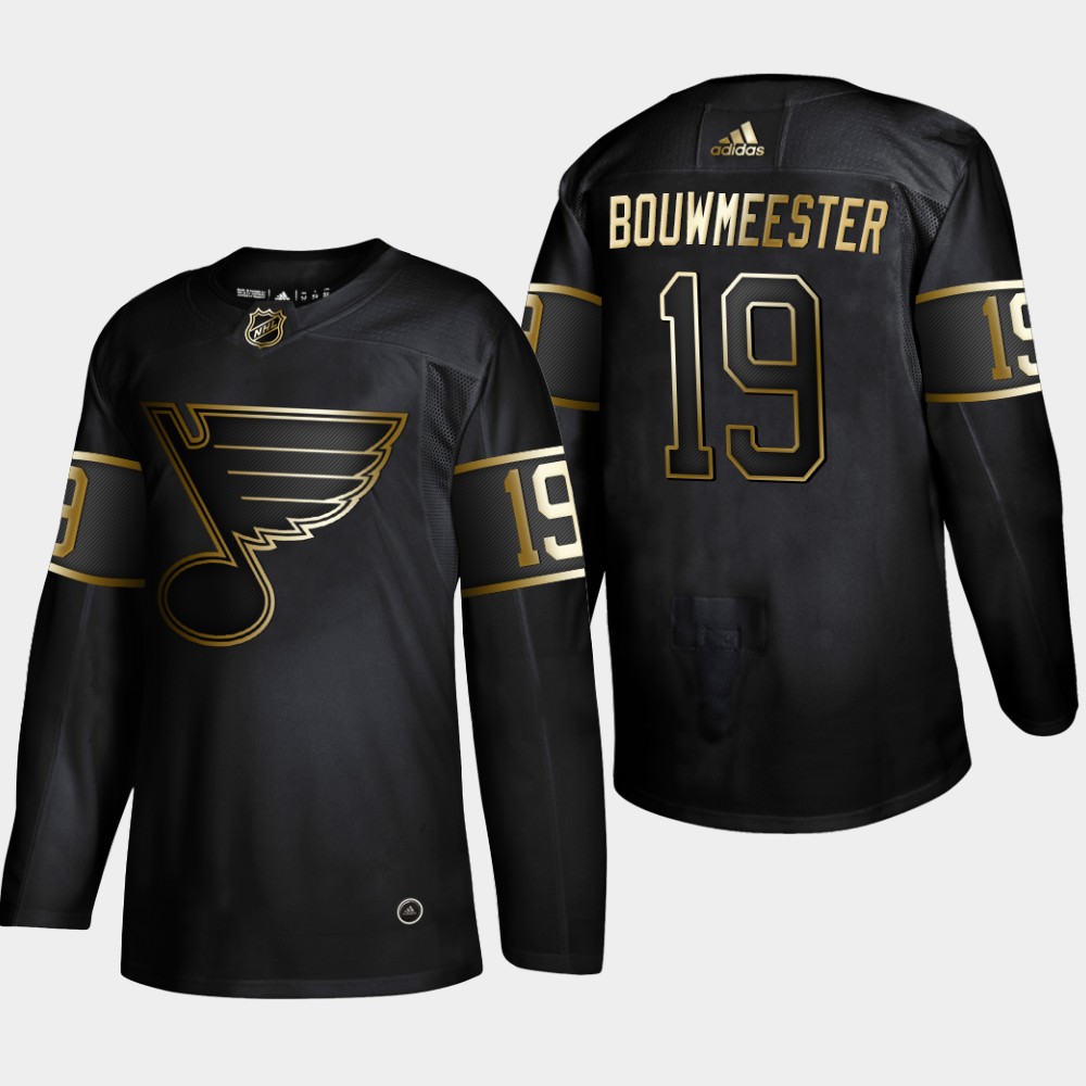 Blues 19 Jay Bouwmeester Black Gold Adidas Jersey Blues 19 Jay Bouwmeester Black Gold Adidas Jersey