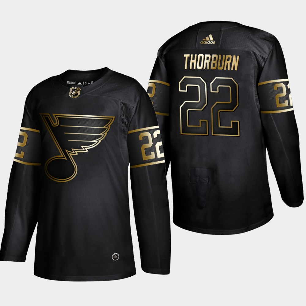 Blues 22 Chris Thorburn Black Gold Adidas Jersey Blues 22 Chris Thorburn Black Gold Adidas Jersey