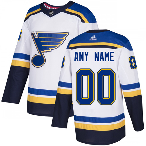 Men's Adidas Blues Personalized Authentic White Road NHL Jersey Men's Adidas Blues Personalized Authentic White Road NHL Jersey