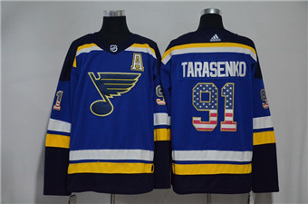 Blues #91 Vladimir Tarasenko Blue USA Flag Adidas Jersey Blues #91 Vladimir Tarasenko Blue USA Flag Adidas Jersey