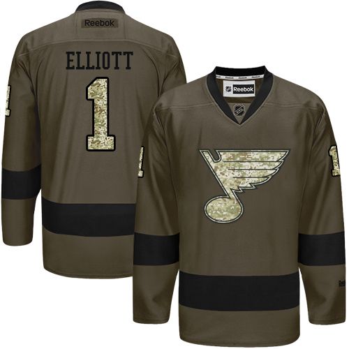 Blues #1 Brian Elliott Green Salute to Service Stitched NHL Jersey Blues #1 Brian Elliott Green Salute to Service Stitched NHL Jersey