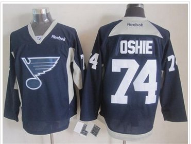 St. Louis Blues #74 T.J Oshie Navy Blue Practice Stitched NHL Jersey