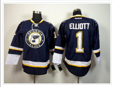 St. Louis Blues 1# Elliott Blue NHL Jersey