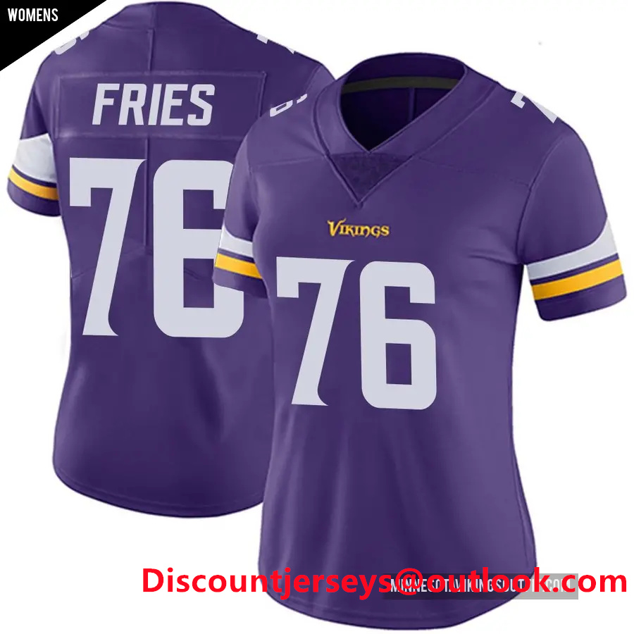 Women's Minnesota Vikings #76 Will Fries Purple Limited Classic Vapor F.U.S.E. Jersey Women's Minnesota Vikings #76 Will Fries Purple Limited Classic Vapor F.U.S.E. Jersey