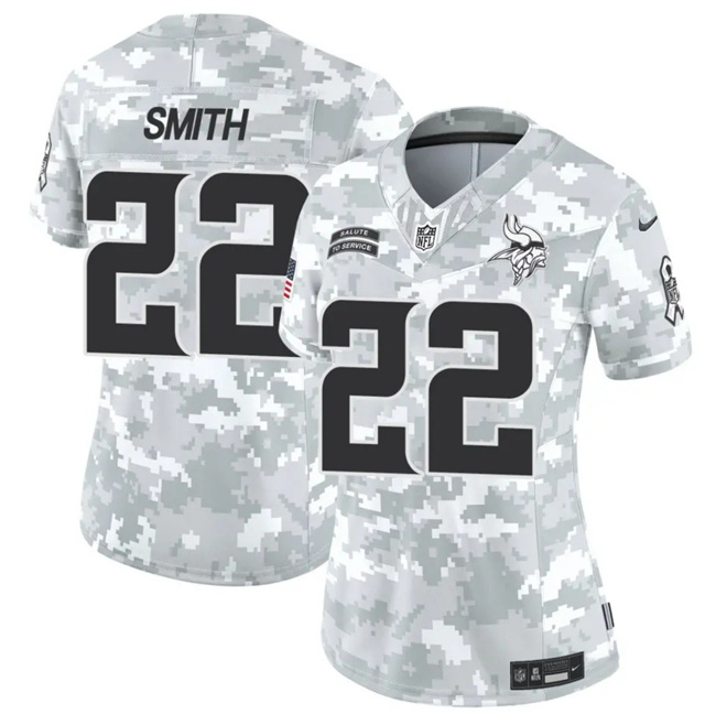 Women's Minnesota Vikings #22 Harrison Smith 2024 F.U.S.E Arctic Camo Salute To Service Limited Stitched Jersey(Run Small) Women's Minnesota Vikings #22 Harrison Smith 2024 F.U.S.E Arctic Camo Salute To Service Limited Stitched Jersey(Run Small)