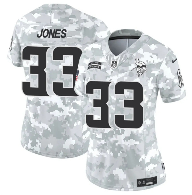 Women's Minnesota Vikings #33 Aaron Jones 2024 F.U.S.E Arctic Camo Salute To Service Limited Stitched Jersey(Run Small) Women's Minnesota Vikings #33 Aaron Jones 2024 F.U.S.E Arctic Camo Salute To Service Limited Stitched Jersey(Run Small)
