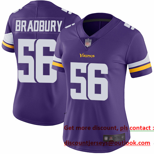 Vikings #56 Garrett Bradbury Purple Team Color Women's Stitched Football Vapor Untouchable Limited Jersey Vikings #56 Garrett Bradbury Purple Team Color Women's Stitched Football Vapor Untouchable Limited Jersey