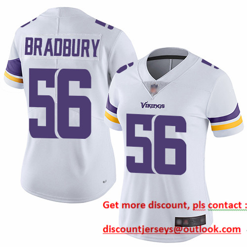 Vikings #56 Garrett Bradbury White Women's Stitched Football Vapor Untouchable Limited Jersey Vikings #56 Garrett Bradbury White Women's Stitched Football Vapor Untouchable Limited Jersey