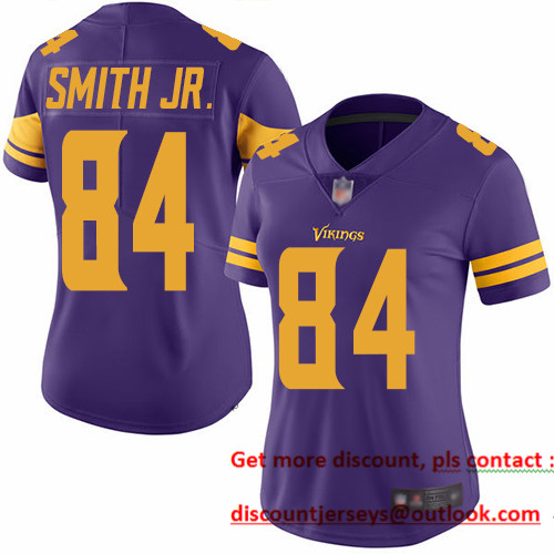 Vikings #84 Irv Smith Jr. Purple Women's Stitched Football Limited Rush Jersey Vikings #84 Irv Smith Jr. Purple Women's Stitched Football Limited Rush Jersey