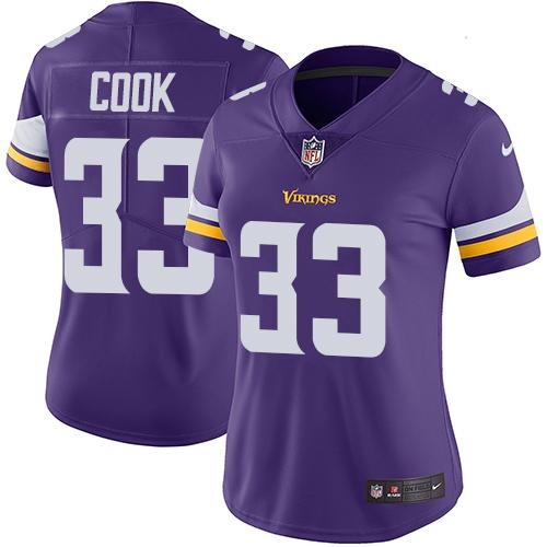Nike Vikings #33 Dalvin Cook Purple Team Color Women's Stitched NFL Vapor Untouchable Limited Jersey Nike Vikings #33 Dalvin Cook Purple Team Color Women's Stitched NFL Vapor Untouchable Limited Jersey