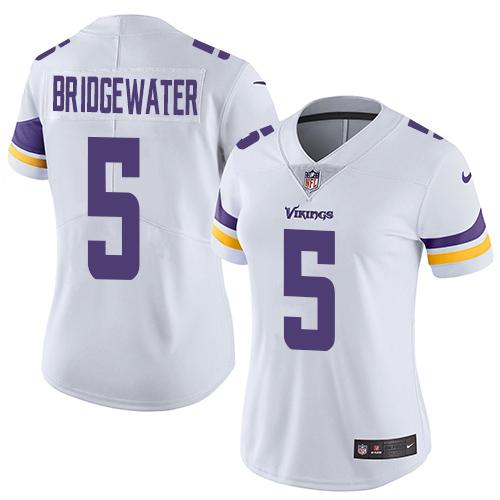 Nike Vikings #5 Teddy Bridgewater White Women's Stitched NFL Vapor Untouchable Limited Jersey Nike Vikings #5 Teddy Bridgewater White Women's Stitched NFL Vapor Untouchable Limited Jersey