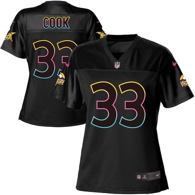 Nike Vikings #33 Dalvin Cook Black Women's NFL Fashion Game Jersey Nike Vikings #33 Dalvin Cook Black Women's NFL Fashion Game Jersey