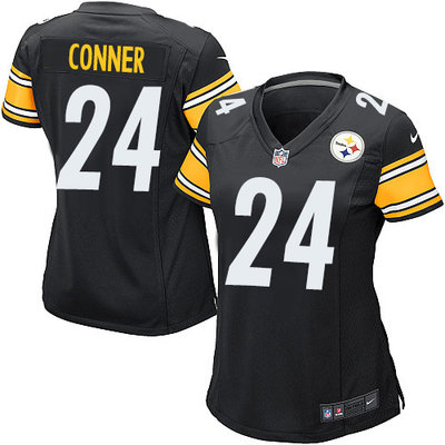 Nike Steelers #24 James Conner Black Team Color Women's Stitched NFL Elite Jersey Nike Steelers #24 James Conner Black Team Color Women's Stitched NFL Elite Jersey