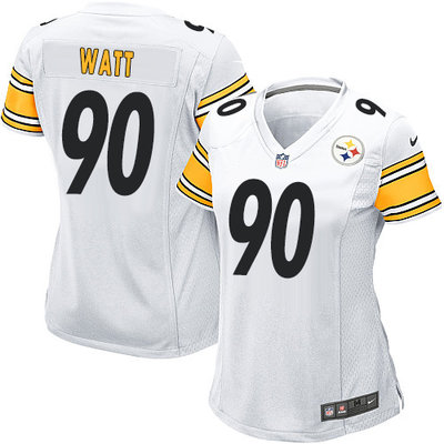 Nike Steelers #90 T. J. Watt White Women's Stitched NFL Elite Jersey Nike Steelers #90 T. J. Watt White Women's Stitched NFL Elite Jersey