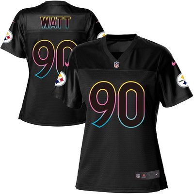 Nike Steelers #90 T. J. Watt Black Women's NFL Fashion Game Jersey Nike Steelers #90 T. J. Watt Black Women's NFL Fashion Game Jersey