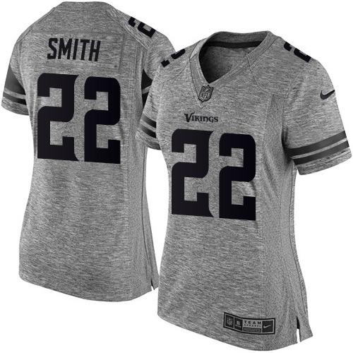 Nike Vikings #22 Harrison Smith Gray Women's Stitched NFL Limited Gridiron Gray Jersey Nike Vikings #22 Harrison Smith Gray Women's Stitched NFL Limited Gridiron Gray Jersey
