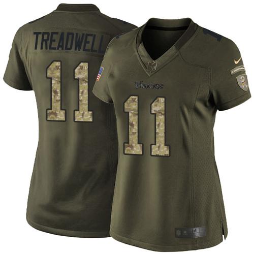 Nike Vikings #11 Laquon Treadwell Green Women's Stitched NFL Limited Salute to Service Jersey Nike Vikings #11 Laquon Treadwell Green Women's Stitched NFL Limited Salute to Service Jersey