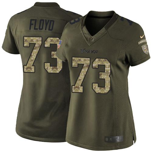 Nike Vikings #73 Sharrif Floyd Green Women's Stitched NFL Limited Salute to Service Jersey Nike Vikings #73 Sharrif Floyd Green Women's Stitched NFL Limited Salute to Service Jersey