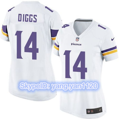 Nike Vikings #14 Stefon Diggs White Women's Stitched NFL Elite Jersey Nike Vikings #14 Stefon Diggs White Women's Stitched NFL Elite Jersey
