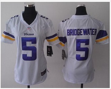 Women's NEW Vikings #5 Teddy Bridgewater White NFL Elite Jersey Women's NEW Vikings #5 Teddy Bridgewater White NFL Elite Jersey