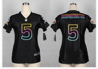 Women''s New Vikings #5 Teddy Bridgewater Black NFL Fashion Game Jersey Women''s New Vikings #5 Teddy Bridgewater Black NFL Fashion Game Jersey
