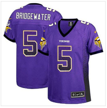 Women Minnesota Vikings #5 Teddy Bridgewater Purple Team Color NFL Elite Drift Fashion Jersey Women Minnesota Vikings #5 Teddy Bridgewater Purple Team Color NFL Elite Drift Fashion Jersey