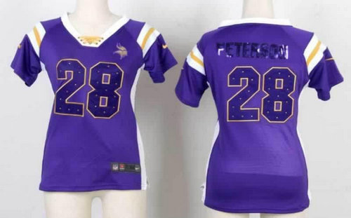 NEW Women Jerseys Minnesota Vikings 28 Adrian Peterson Purple(fashion Rhinestone sequins) NEW Women Jerseys Minnesota Vikings 28 Adrian Peterson Purple(fashion Rhinestone sequins)