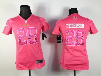 NEW Women Minnesota Vikings #28 Adrian Peterson Pink Jerseys NEW Women Minnesota Vikings #28 Adrian Peterson Pink Jerseys