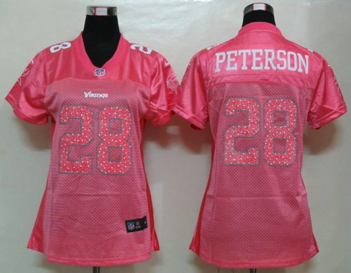 NEW Womens Minnesota Vikings 28 Peterson Pink Jerseys NEW Womens Minnesota Vikings 28 Peterson Pink Jerseys