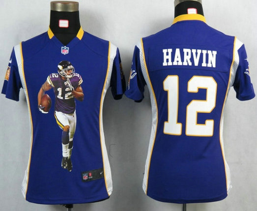 Womens Nike Minnesota Vikings 12 Percy Harvin Purple Portrait Fashion Jersey Womens Nike Minnesota Vikings 12 Percy Harvin Purple Portrait Fashion Jersey